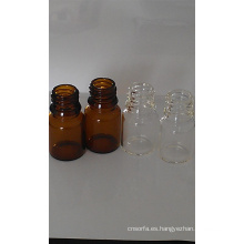 Vial de 10ml claro y Ambar de cristal Tubular atornillado con anillo de riesgo